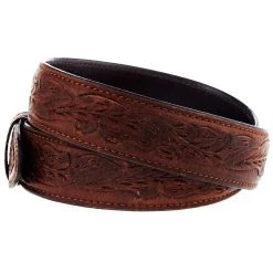 Vogt Silversmiths Oiled Bison Floral Belt -Ariat shop 041 084 2