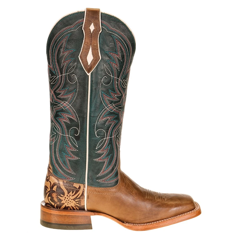 Ariat Women's Caledo Tan And Blue Top Boot 7 Ariat Women's Caledo Tan And Blue Top Boot - Image 5