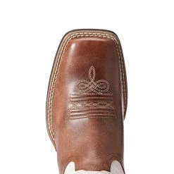 Ariat Womens Ariat Round Up Brown/Crackled White Top -Ariat shop 10034141 3