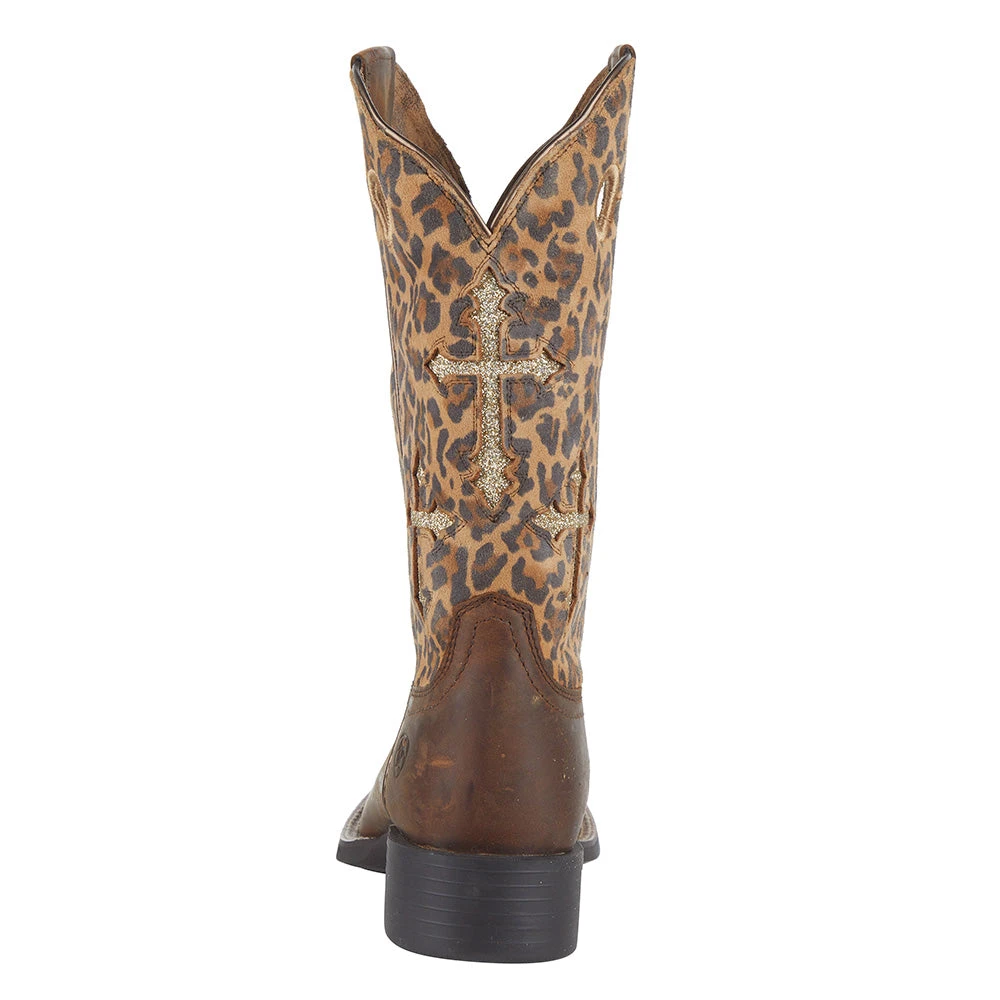 Ariat Women's Round Up Tan/Sparkle 11in. Leopard Cowgirl Boot 6 Ariat Women's Round Up Tan/Sparkle 11in. Leopard Cowgirl Boot - Image 4