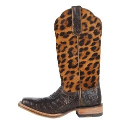 Ariat Women's Chocolate Caiman 12in. Leopard Top Cowgirl Boot -Ariat shop 10042540 3