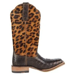 Ariat Women's Chocolate Caiman 12in. Leopard Top Cowgirl Boot -Ariat shop 10042540 5