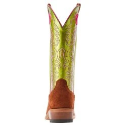 Ariat Women's Futurity Boon Cognac Roughout Electric Lime Patent Top Boot -Ariat shop 10044400 03