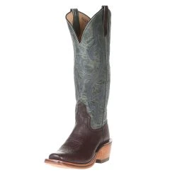 Rios Of Mercedes Women's Ride Ready Nicotine Smooth Ostrich 15` Green Top Boot
