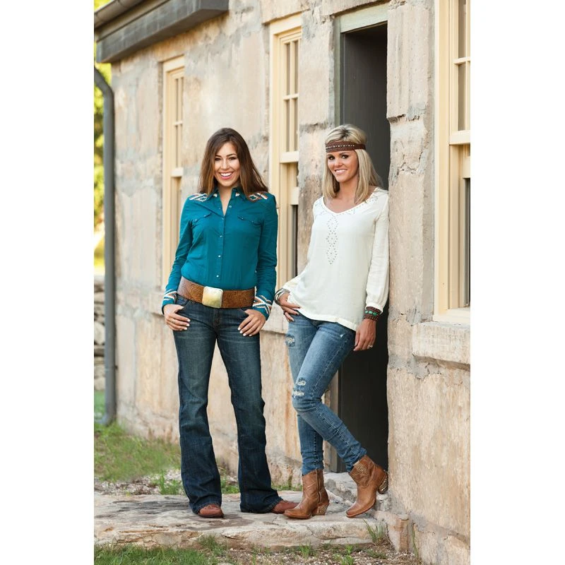 Stetson Women's Dark Blasted Low Rise 816 Classic Fit Boot Cut Jeans 6 Stetson Women's Dark Blasted Low Rise 816 Classic Fit Boot Cut Jeans - Image 4