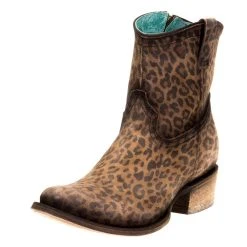 Corral Women's Leopard Print Round Toe Bootie