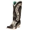 Corral Women's Black Overlay With Woven Crystals And Studs Snip Toe Boot -Ariat shop 118360 default l