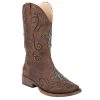 Roper Footwear Women's Brown Faux Vintage Leather With Crystals Cowgirl Boot 2 Roper Footwear Women's Brown Faux Vintage Leather With Crystals Cowgirl Boot -Ariat shop 118459 default l