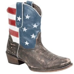 Roper Footwear Women's American Flag Shorty Boot