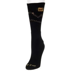 For Bare Feet Men's Black Wrangler Patch Boot Sock