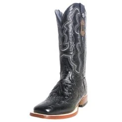 Tanner Mark Boots Women's Tanner Mark Embossed Floral Hand Tool In Midnight Black Cowgirl Boots