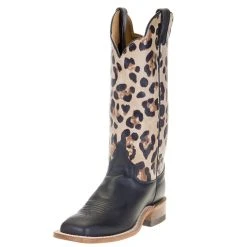 Justin Boot Company Womens Ardmore Black Boot 13` Cheetah Top