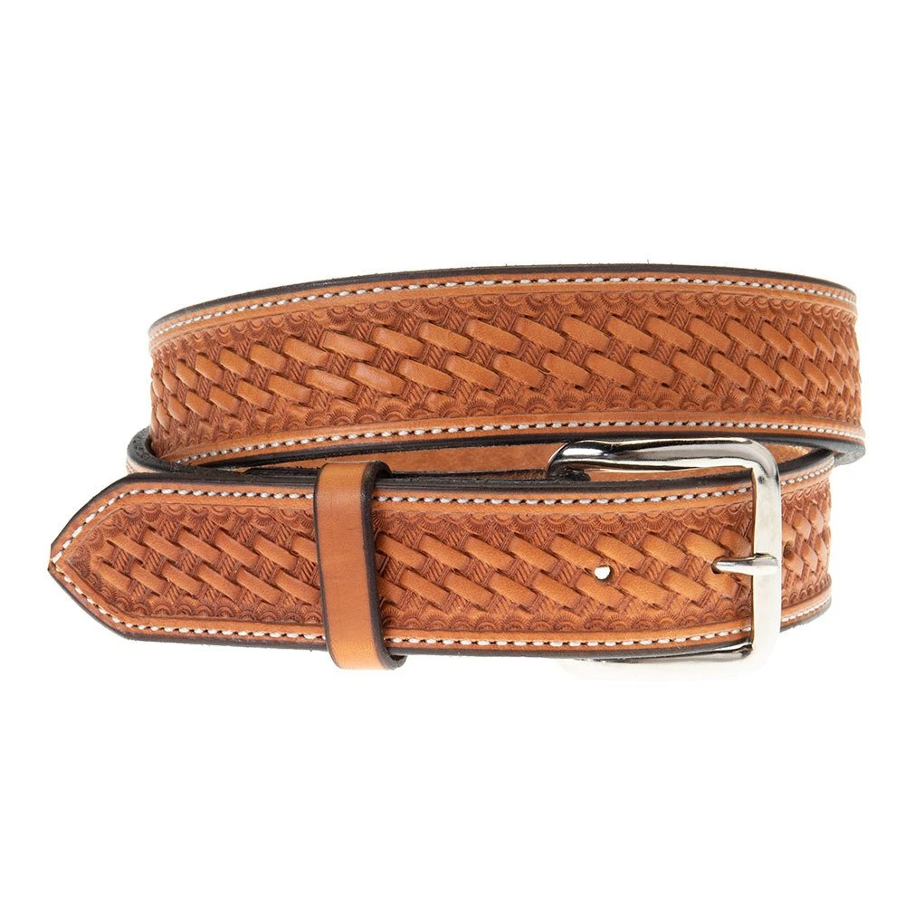 Texas Saddlery Natural Basket Stamp Belt 3 Texas Saddlery Natural Basket Stamp Belt