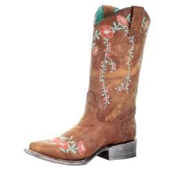 Corral Womens Corral Tan Deer Skull Overlay Boot