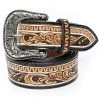 American Darling Women's Floral Tooled Belt With Black Background 2 American Darling Women's Floral Tooled Belt With Black Background -Ariat shop 136583 default l