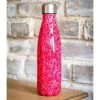 L And B Tooled Fuchsia Print Metal Bottle