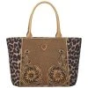 Mf Western Products Women's Ariat Leopard Tooled Tote