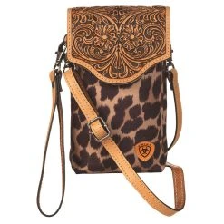 Mf Western Products Women's Ariat Leopard Tooled Crossbody