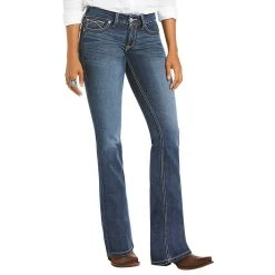 Ariat Women's R.E.A.L. Mid Rise Stretch Tulip Boot Cut Jean