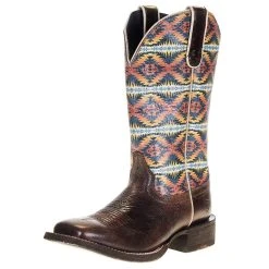 Ariat Women's Pendleton Circuit Savanna Crackled Cafe Cowgirl Boot