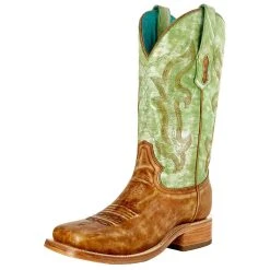 Corral Women`s Sand/Green Square Toe Boot -Ariat shop 139061 default l 948518fe 2805 4bfc bb75 5dcc9e554f73