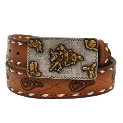 Mf Western Products Women's Brands Belt With Brands Buckle