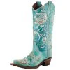Circle G Womens Circle G Turquoise Floral Embroiderey Boot