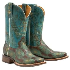 Tin Haul Footwear Womens Feather Plume Turqoise Boot -Ariat shop 14 021 0101 5003 2
