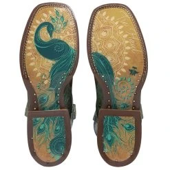 Tin Haul Footwear Womens Feather Plume Turqoise Boot -Ariat shop 14 021 0101 5003 3