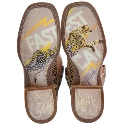 Tin Haul Women's 13 In Top Golden Cheetah-Fastest Cat Alive Sole Cowgirl Boot -Ariat shop 1402100071493a 03
