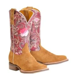 Tin Haul Footwear Women`s Rodeo Sweetheart Tan 11in. Boot -Ariat shop 1402101015026 03