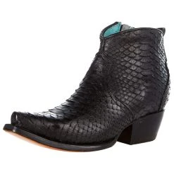Corral Womens Corral Black Python Ankle Bootie