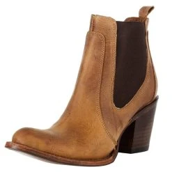 Circle G Womens Tan/Elastic Ankle Bootie
