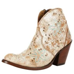 Liberty Black Women`s Silver White Floral Bootie