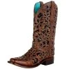 Corral Womens Tan/black Inlay Square Toe Boot -Ariat shop 142362 default l