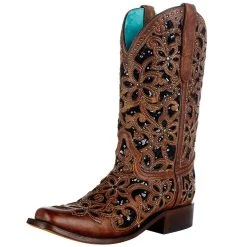 Corral Womens Tan/black Inlay Square Toe Boot -Ariat shop 142362 default l ae6dcda1 6f08 4537 8394 3343a9945c7b
