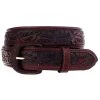 Vogt Silversmiths Saddle Brown Floral Belt