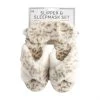 Women's Mud Pie Cream Leopard Slipper And Mask Set -Ariat shop 143864 default l