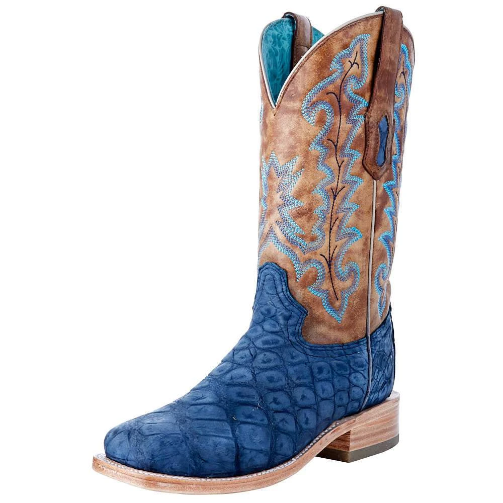 Corral Women's Blue Alligator 12in. Tan Embroidered Boot 8 Corral Women's Blue Alligator 12in. Tan Embroidered Boot - Image 6