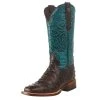 Tanner Mark Boots Women's Nicotine Ostrich Turquoise Top Cowgirl Boot -Ariat shop 148843 default l