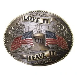And West Love It Or Leave It American Flags Buckle