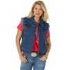 Wrangler Women's Medium Wash Distressed Denim Vest -Ariat shop 149147 default l