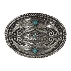 And West Fancy Feather Buckle With Turquoise