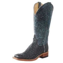 Anderson Bean Women`s Denim Full Quill Ostrich Boot