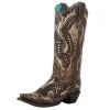 Corral Women's Taupe Overlay 13in. Top Boot