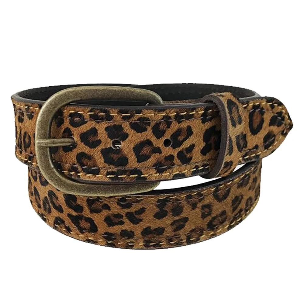 Gem Dandy Accessories Women's Leopard Hair On Hide Leather Belt 3 Gem Dandy Accessories Women's Leopard Hair On Hide Leather Belt