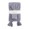 Mud Pie Chenille Grey Scarf And Glove Set