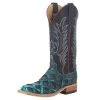 Anderson Bean Women's Teal Big Bass 13 In. Black Deertan Cowgirl Boot