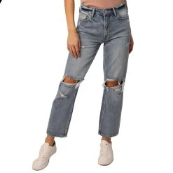 Dear John Denim Inc Women's Jodi Super High Rise Cropped Straight Jeans