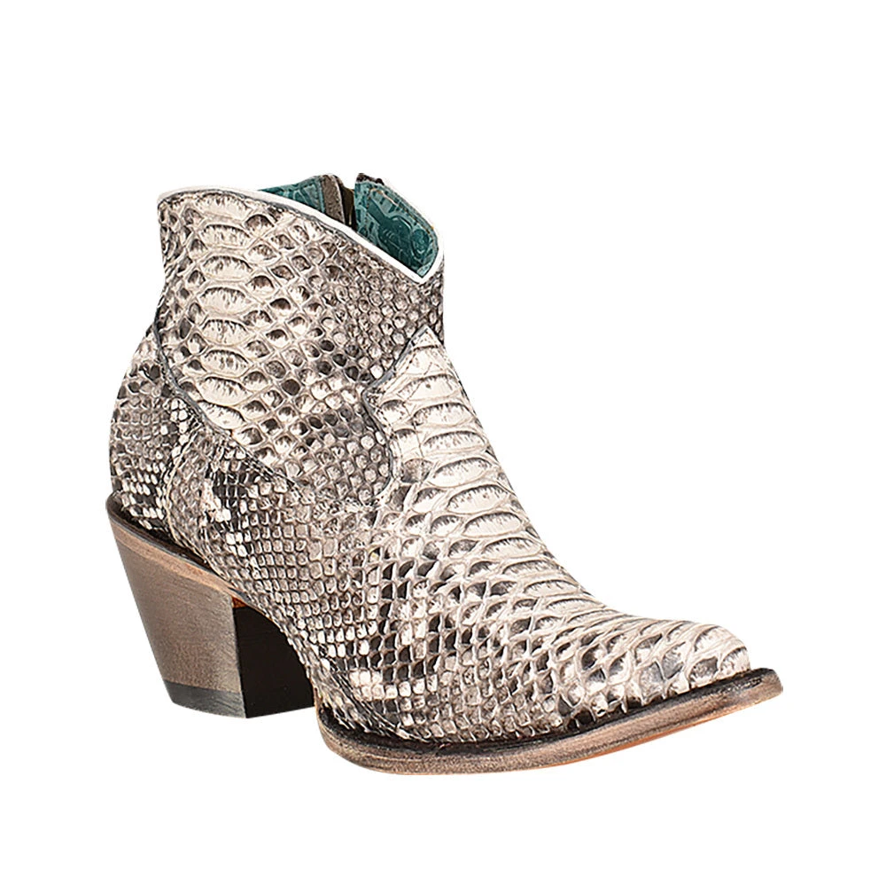 Corral Womens Natural Python Side Zipper Snip Toe Bootie 3 Corral Womens Natural Python Side Zipper Snip Toe Bootie
